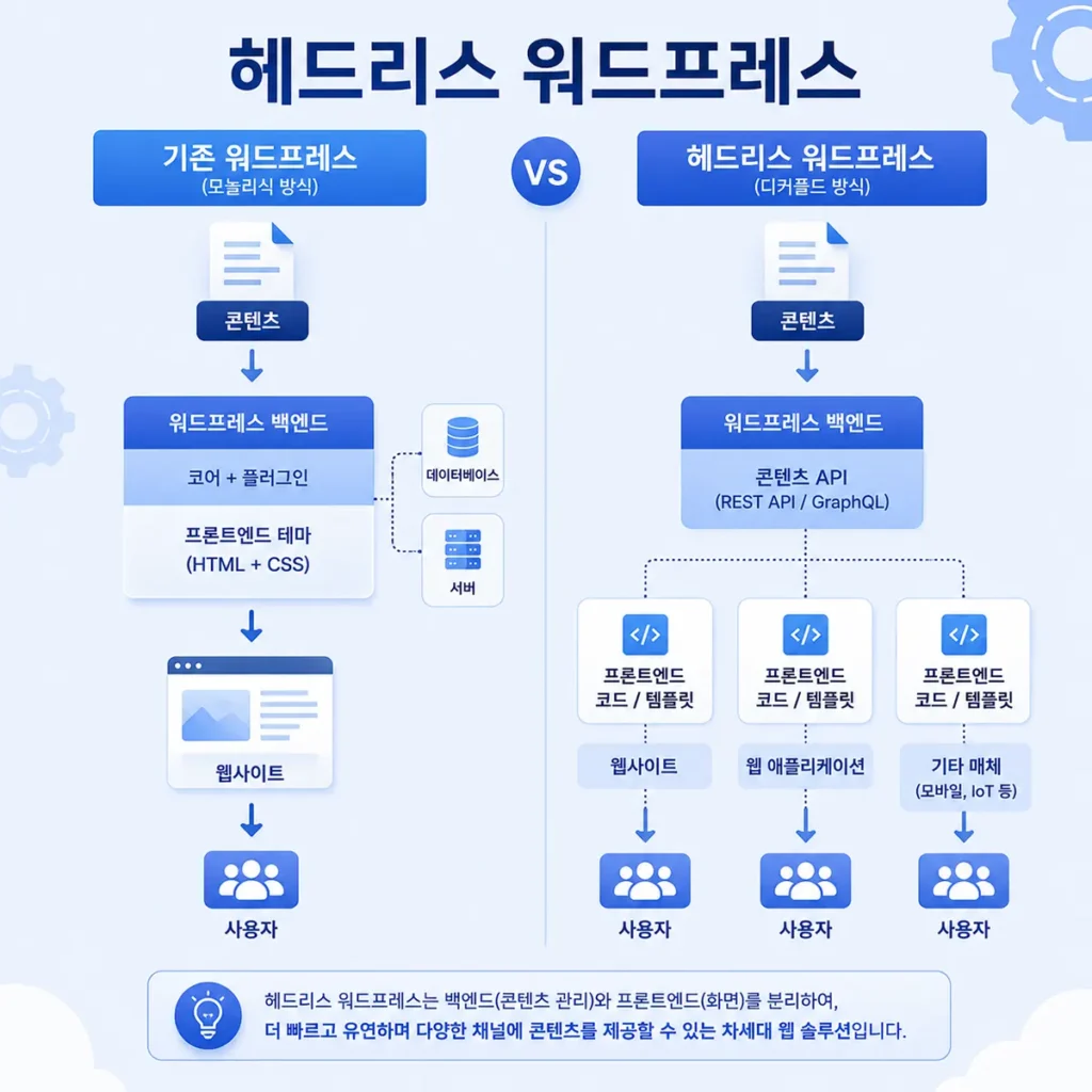 워드프레스 vs 헤드리스 워드프레스 비교